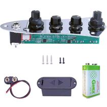 Circuito Preamp Para Baixo Jazz Bass Com Jack Estéreo Kit Linha Top Premium Com Bateria 9V