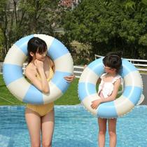 Círculo Inflável De PVC Listrado, Anel Flutuante Reforçado, Brinquedo Aquático Para Praia E Piscina