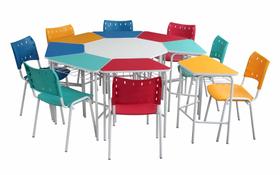 Círculo Oitavado Juvenil c/ Cadeira em Polipropileno