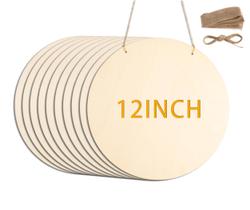 Círculos de madeira pojah 30cm Madeira inacabada para artesanato x10 Círculos de madeira pojah 30cm Madeira inacabada para artesanato x10