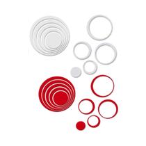 Círculos Decoração de Ambientes 3d 20 Peças Vermelho/Branco