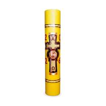 Círio Pascal Amarelo Cordeiro 7cm x 40 Cm Aplique Adesivo