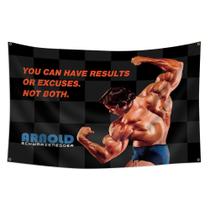 Citação motivacional de Arnold Schwarzenegger para tapeçaria na parede