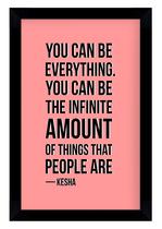 Citações Inspiracionais de Sucesso Kesha "You Can Be Everything" Arte para Parede Rosa, 1 Unidade - Inkdotpot Citações Inspiracionais de Sucesso Kesha "You Can Be Everything" Arte para Parede Rosa, 1 Unidade - Inkdotpot