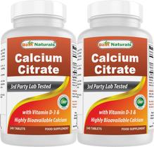 Citrato de cálcio Best Naturals com vitamina D-3 480 comprimidos