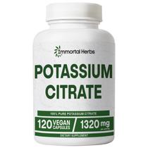 Citrato de Potássio Immortal Herbs 1320 mg 120 Cápsulas Veganas Citrato de Potássio Immortal Herbs 1320 mg 120 Cápsulas Veganas