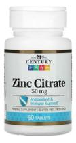 Citrato De Zinco 50mg 60 Tabletes 21st Century