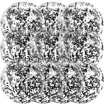 Civaner, 10 peças, bolas de praia infláveis de 40 cm com glitter, pretas