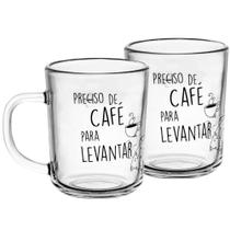 Cj 02 Canecas de Vidro Café P/ Levantar 220ml - Lyor Cj 02 Canecas de Vidro Café P/ Levantar 220ml - Lyor
