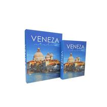 Cj 02 livros caixa decorativo veneza italia azul