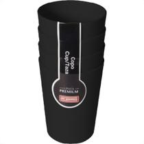 Cj.04 Copos S/Borda Preto 550Ml