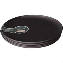 Cj.04 Pratos Rasos Peq.Preto