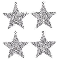 Cj 04pcs enfeite natalino estrela spark furtacor 10cm Cj 04pcs enfeite natalino estrela spark furtacor 10cm