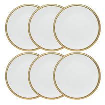 Cj 06 Pratos de Sobremesa em Porcelana Paddy 19cm - Wolff