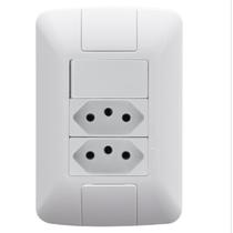 Cj 1 Interruptor Simpl 2 tomada BR 2P+T 10A ARIA TRAMONTINA Cj 1 Interruptor Simpl 2 tomada BR 2P+T 10A ARIA TRAMONTINA