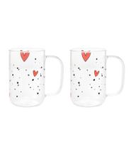 Cj 2 canecas vidro resistente heart 280ml wolff Cj 2 canecas vidro resistente heart 280ml wolff