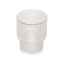 CJ 2 COPOS BAIXOS DE CRISTAL DE CHUMBO C/BORDA DOURADA LINES 220ml