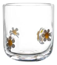 Cj 2 copos de vidro margaridas 280ml