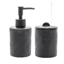 Cj 2 peças p/ banheiro de ceramica preto