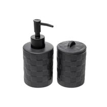 Cj 2 pecas para banheiro de ceramica chess preto