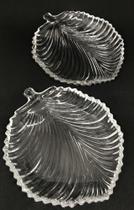 Cj 2 Prato Decorativo Cristal Leaf 20,5x17x2,5cm/Petisqueira - Lyor