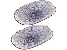 Cj 2 Pratos Ovais de Porcelana P/ Servir Koji 24x15,5cm Cj 2 Pratos Ovais de Porcelana P/ Servir Koji 24x15,5cm