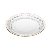 CJ 2 Pratos Sobremesa com Fio de Ouro Radial 20cm Cristal CJ 2 Pratos Sobremesa com Fio de Ouro Radial 20cm Cristal