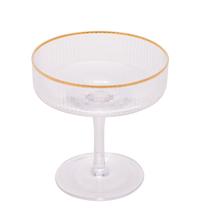 Cj 2 Tacas de Vidro Sodo-calcico Coupe C/borda Dourada Lines 200ml