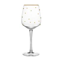 Cj 2 Taças Para Vinho Balls Fio de Ouro 350ml Vidro Cj 2 Taças Para Vinho Balls Fio de Ouro 350ml Vidro