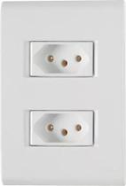 Cj 2 Tomadas 2p+t 10a/250v Liz Br Top Tramontina 57170065 Cj 2 Tomadas 2p+t 10a/250v Liz Br Top Tramontina 57170065