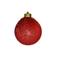 Cj 3 Bolas De Natal Decorada Vermelha 10cm