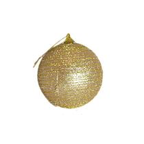 CJ 3 Bolas Decorativa De Natal Champanhe Com Glitter 10cm