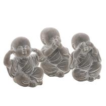 Cj.3 Esculturas Concreto Monge Sabio Cinza 8,5 x 7,5 x 12,5cm Cj.3 Esculturas Concreto Monge Sabio Cinza 8,5 x 7,5 x 12,5cm