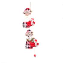 Cj 3 pçs enfeite natalino noel b neve guizo foedus 12x45cm Cj 3 pçs enfeite natalino noel b neve guizo foedus 12x45cm