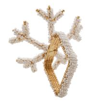 Cj.4 Aneis Porta Guardanapo Metal Quadrado Branco 8x6cm