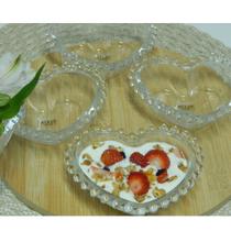 CJ 4 BOWLS CRISTAL DE CHUMBO CORACAO PEARL 12x10x4cm
