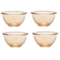 CJ 4 Bowls de Cristal Pearl Âmbar 14X8CM - Wolff CJ 4 Bowls de Cristal Pearl Âmbar 14X8CM - Wolff