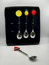Cj 4 colheres aco inox p/cha fruit prateado Cj 4 colheres aco inox p/cha fruit prateado
