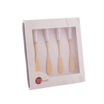 Cj 4 Espátulas de Aço Inox Dourado com Cabo de Cerâmica Branco Wolff Cj 4 Espátulas de Aço Inox Dourado com Cabo de Cerâmica Branco Wolff