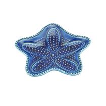 Cj 4 Estrelas Decorativas Cerâmica Ocean Azul 15cm Bon Gourmet