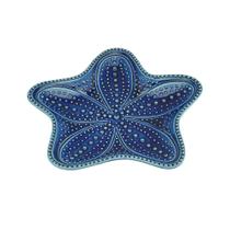 Cj 4 Estrelas Decorativas Cerâmica Ocean Azul 21cm Bon Gourmet