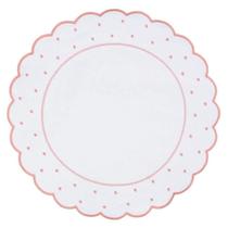 Cj 4 jogos americanos poá branco/rosa - 38x38cm