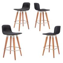 CJ 4 Meia Banquetas Línea Carvalho Maciço Anti-Risco Preto