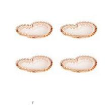 CJ 4 PRATOS CRISTAL DE CHUMBO CORACAO PEARL AMBAR 12x10x1cm