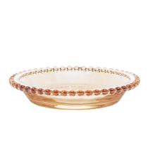 Cj.4 Pratos de Pão de Cristal Clear Bolinha Ambar 14cm