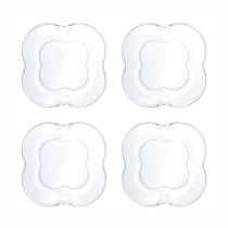 Cj 4 pratos para sobremesa de vidro butterfly 17cm wolff