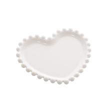 Cj 4 Pratos Porcelana Coração Beads Branco 12x10x1Cm Bon Gourmet
