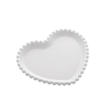 Cj 4 Pratos Porcelana Coração Beads Branco 17X15X2Cm - URBAN