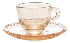 CJ 4 XICARAS CAFE CRISTAL DE CHUMBO C/PIRES PEARL AMBAR METALIZADO 80ml CJ 4 XICARAS CAFE CRISTAL DE CHUMBO C/PIRES PEARL AMBAR METALIZADO 80ml