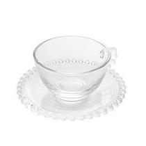 Cj 4 xicaras em cristal de chumbo para chá com pires Pearl 200 ml - Wolff